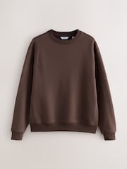 Black/Chocolate Brown Cotton Rich Jersey Crew Sweatshirts 2 Pack - Image 3 of 5