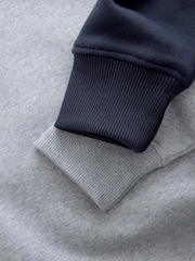 Navy Blue/Green Cotton Rich Jersey Crew Sweatshirts 2 Pack - Image 5 of 5