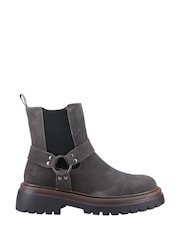 Hush Puppies Grey Raye Buckle Suede Boots - Image 1 of 4