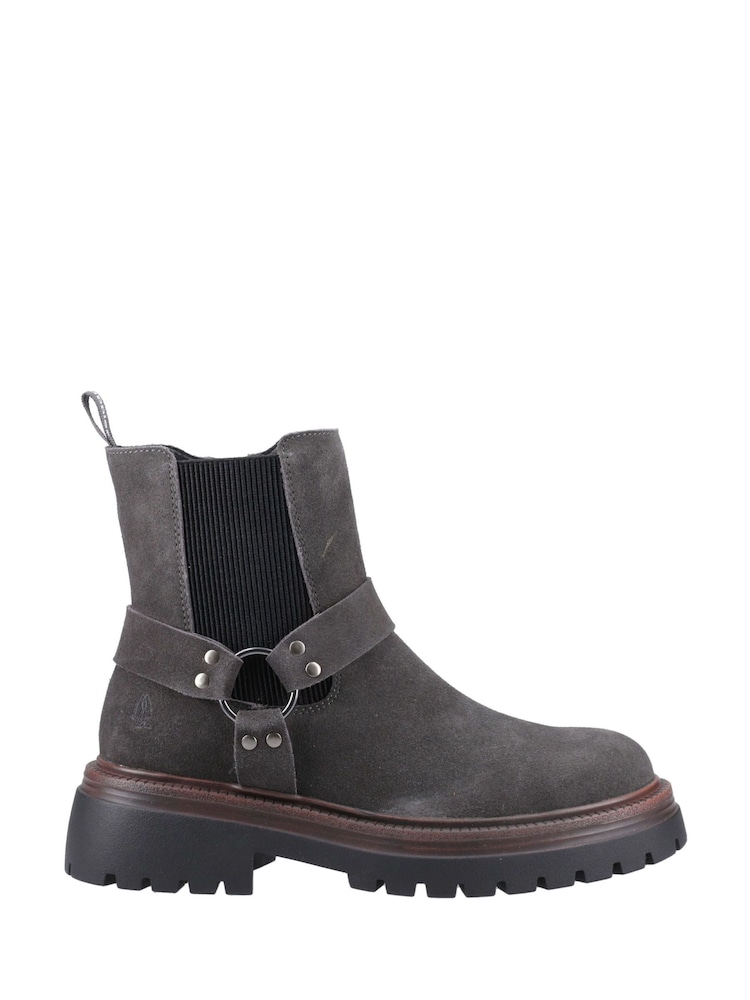 Hush Puppies Grey Raye Buckle Suede Boots - Image 1 of 4 Hush Puppies Grey Raye Buckle Suede Boots - Image 1 of 4