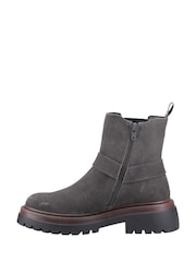Hush Puppies Grey Raye Buckle Suede Boots - Image 2 of 4