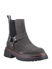 Hush Puppies Grey Raye Buckle Suede Boots - Image 3 of 4