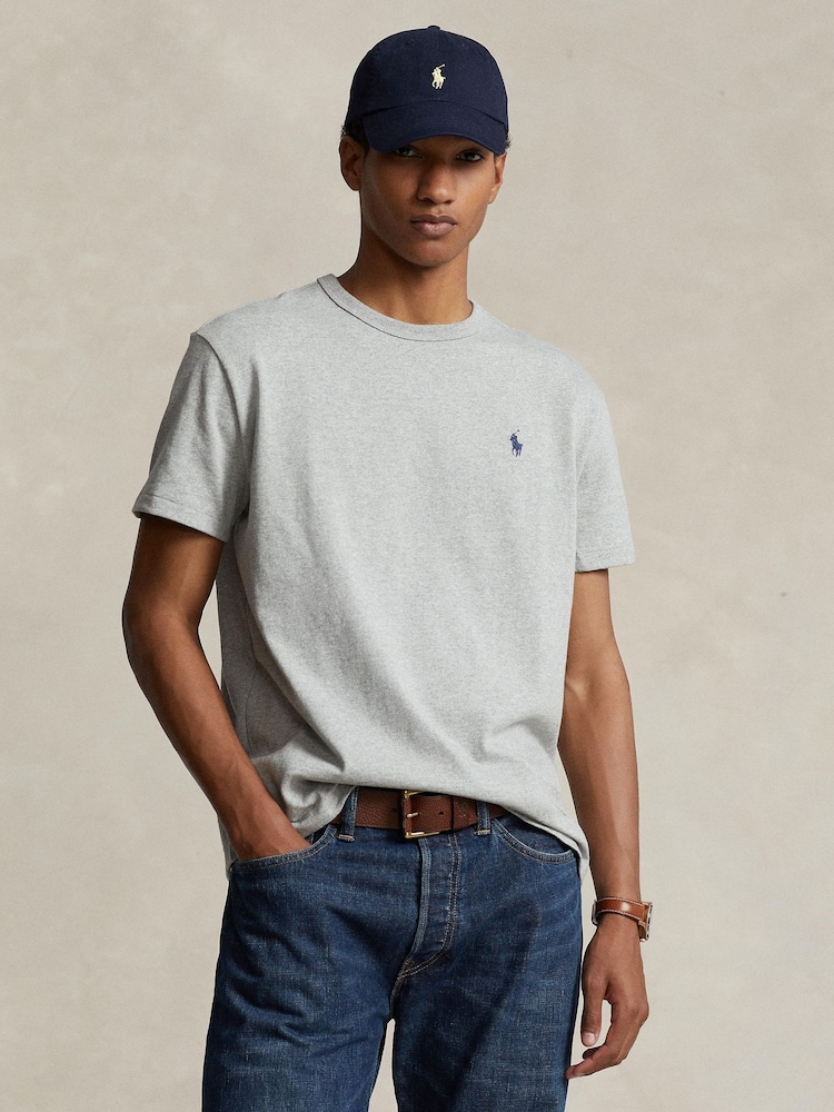 Polo Ralph Lauren Grey Classic Fit Heavyweight Jersey T-Shirt - Image 1 of 4