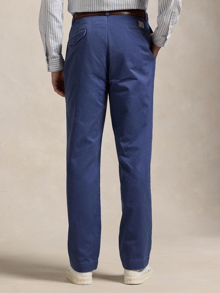 Azul - Polo Ralph Lauren Whitman Relaxed Fit Pleated Chino Trousers - Imagen 2 de 4