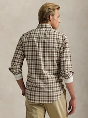 Polo Ralph Lauren Natural Custom Fit Plaid Oxford Shirt - Image 2 of 5