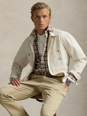 Polo Ralph Lauren Natural Custom Fit Plaid Oxford Shirt - Image 4 of 5