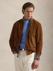 Polo Ralph Lauren Brown Suede Bomber Jacket - Image 1 of 8