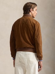 Polo Ralph Lauren Brown Suede Bomber Jacket - Image 2 of 8