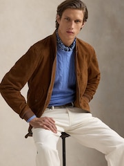 Polo Ralph Lauren Brown Suede Bomber Jacket - Image 4 of 8