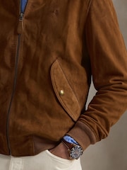 Polo Ralph Lauren Brown Suede Bomber Jacket - Image 8 of 8