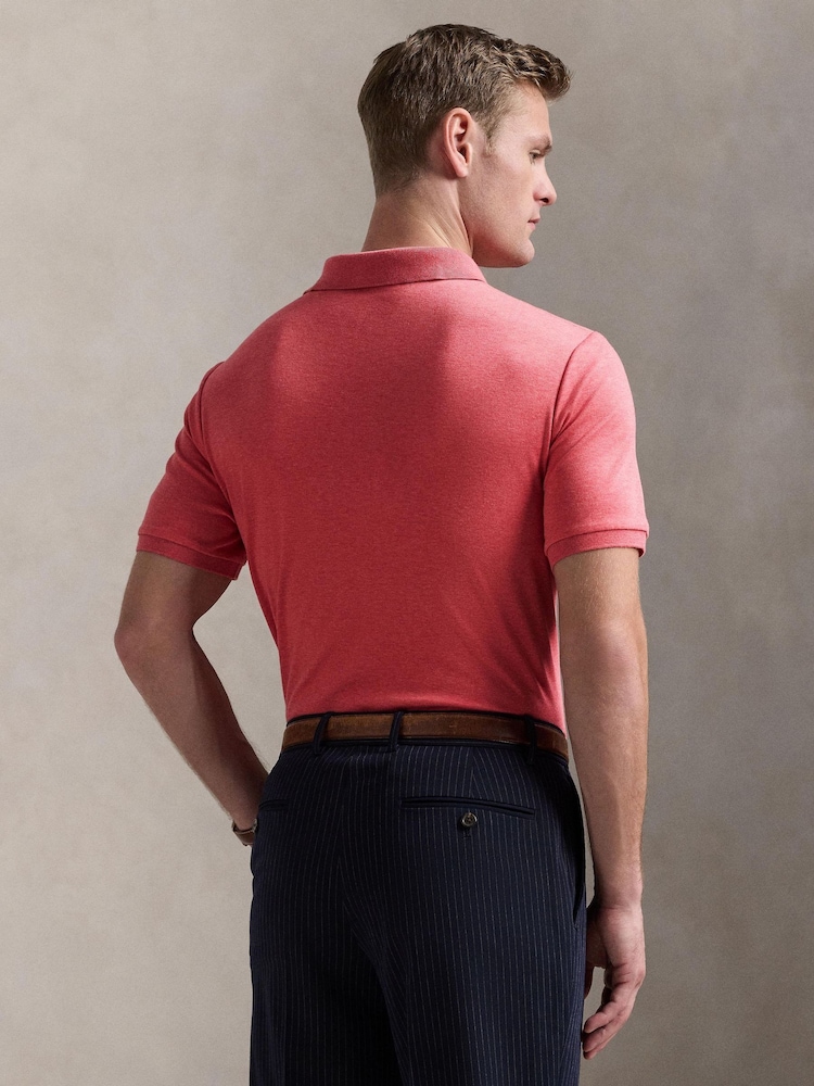 Polo Ralph Lauren Dark Pink Custom Slim Fit Soft Polo Shirt - Image 2 of 5
