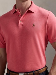 Polo Ralph Lauren Dark Pink Custom Slim Fit Soft Polo Shirt - Image 5 of 5