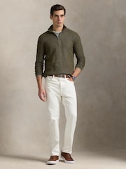 Polo Ralph Lauren Green Polo Ralph Lauren Mesh-Knit Cotton Quarter-Zip Sweater - Image 3 of 4