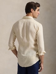 Polo Ralph Lauren Cream Custom Fit Linen Shirt - Image 2 of 4