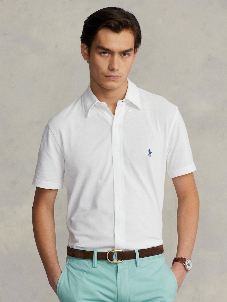 Polo Ralph Lauren White Featherweight Mesh Shirt - Image 1 of 5