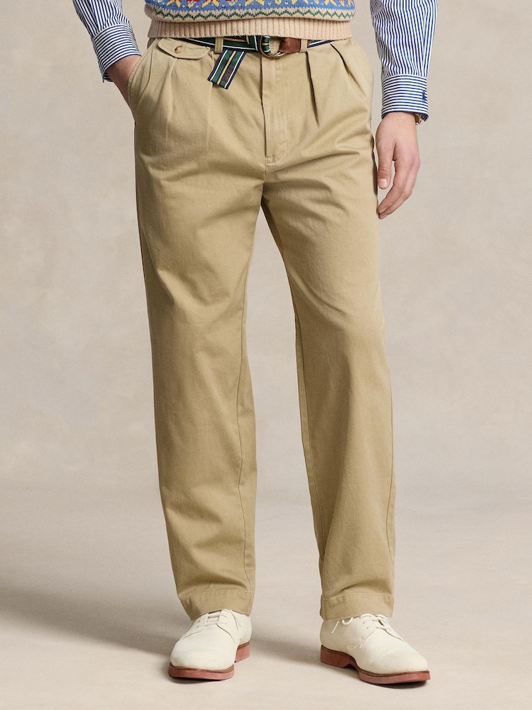 Verde - Polo Ralph Lauren Whitman Relaxed Fit Pleated Chino Trousers - Imagen 1 de 4