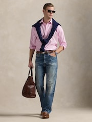 Polo Ralph Lauren Pink Custom Fit Stretch Oxford Shirt - Image 3 of 5