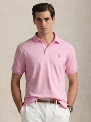 Polo Ralph Lauren Pink Custom Slim Fit Soft Polo Shirt - Image 1 of 4