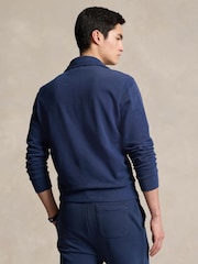 Polo Ralph Lauren Blue Loopback Fleece Quarter-Zip Sweatshirt - Image 2 of 4