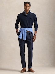 Polo Ralph Lauren Blue Luxury Jersey Polo Shirt - Image 3 of 4