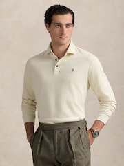 Polo Ralph Lauren Cream Luxury Jersey Polo Shirt - Image 1 of 4