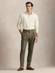 Polo Ralph Lauren Cream Luxury Jersey Polo Shirt - Image 3 of 4
