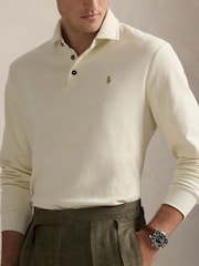 Polo Ralph Lauren Cream Luxury Jersey Polo Shirt - Image 4 of 4