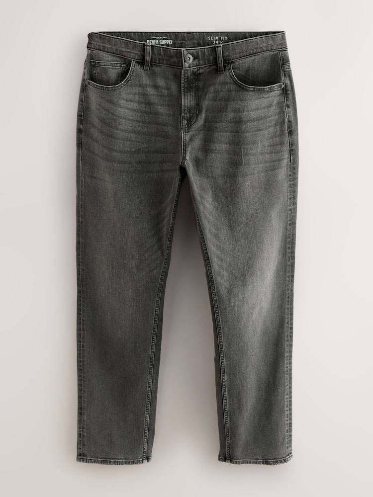 Grey Single Slim Fit Classic Stretch Jeans - Image 1 of 9