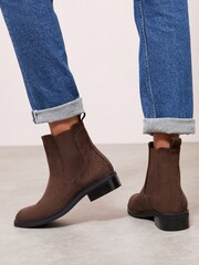 Friends Like These Chocolate Brown Comfort Chelsea Ankle Boots - Image 1 of 5