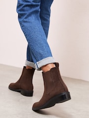 Friends Like These Chocolate Brown Comfort Chelsea Ankle Boots - Image 3 of 5