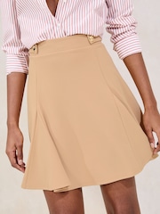 Lipsy Neutral Tabbed Skater Skirt - Image 2 of 4