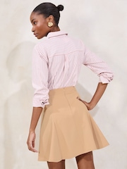 Lipsy Neutral Tabbed Skater Skirt - Image 4 of 4