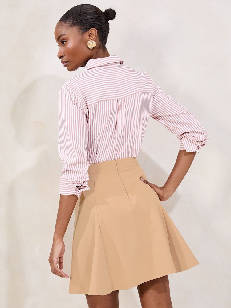 Lipsy Neutral Tabbed Skater Skirt - Image 4 of 4