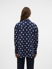 VERO MODA Blue Long Sleeve Polka Dot Printed Shirt - Image 2 of 4