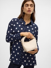 VERO MODA Blue Long Sleeve Polka Dot Printed Shirt - Image 3 of 4