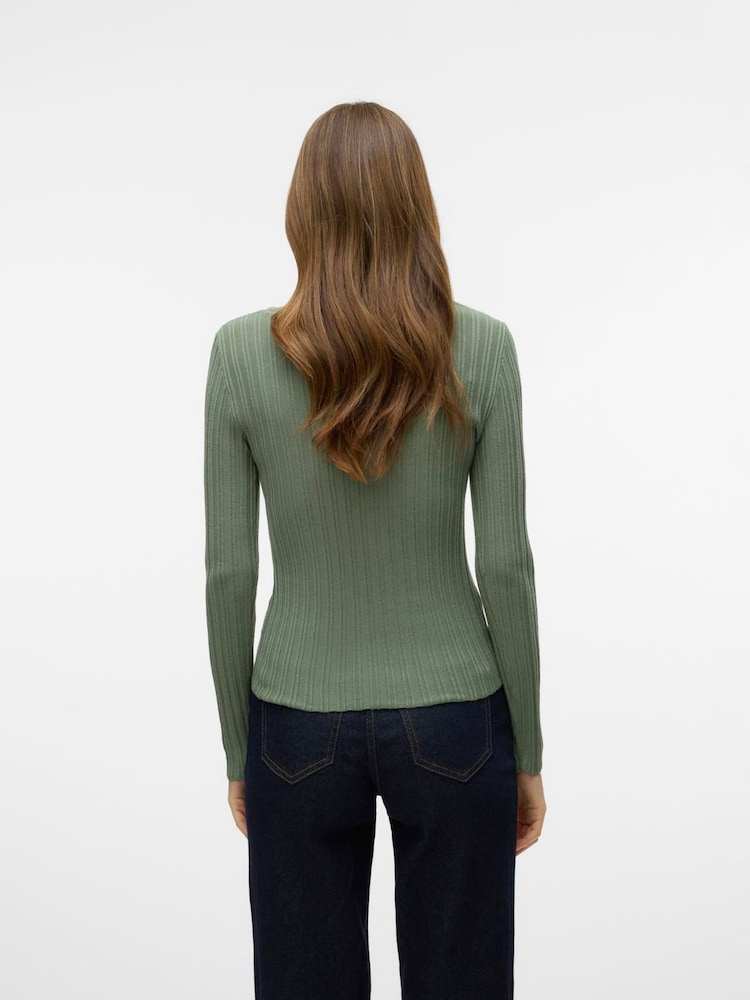 VERO MODA Green Long Sleeve Scoop Neck Knitted Top - Image 2 of 5