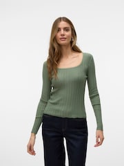 VERO MODA Green Long Sleeve Scoop Neck Knitted Top - Image 3 of 5
