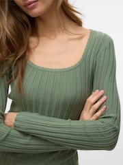 VERO MODA Green Long Sleeve Scoop Neck Knitted Top - Image 4 of 5