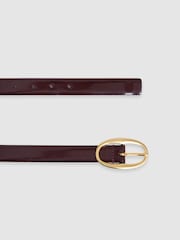 Reiss Oxblood Drew Patent-Leather Oval-Buckle Belt - Image 3 of 4