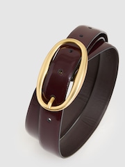 Reiss Oxblood Drew Patent-Leather Oval-Buckle Belt - Image 4 of 4