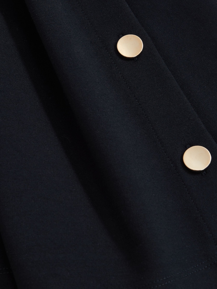 Reiss Navy Cosmo Button Side Sleeveless Top - Image 6 of 6