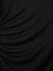 Reiss Black Paige Cowl-Neck Ruched Jersey Midi Dress - Image 6 of 6