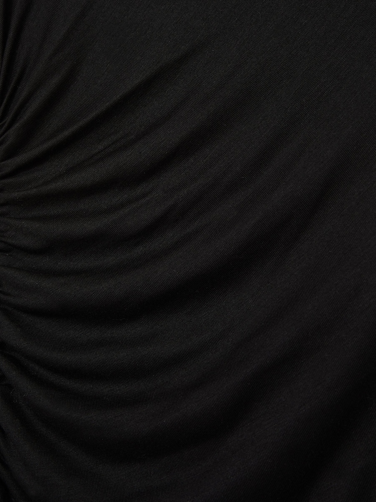 Reiss Black Paige Cowl-Neck Ruched Jersey Midi Dress - Image 6 of 6