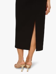 Adrianna by Adrianna Papell Knit Crepe Black Dress - Image 5 of 6