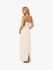 Adrianna by Adrianna Papell Beaded Strapless Long White Dress - Image 2 of 6
