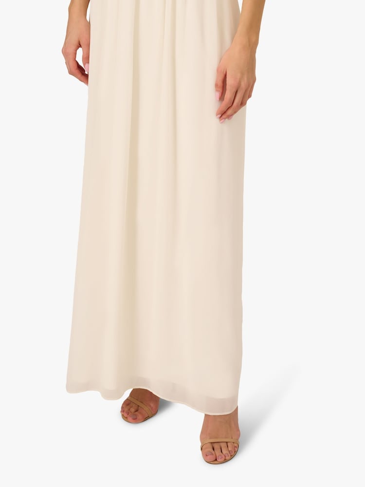 Adrianna by Adrianna Papell Beaded Strapless Long White Dress - Image 6 of 6