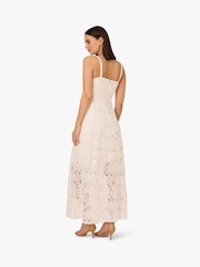 Adrianna Papell Sequin Lace White Ankle Dress - Image 2 of 6