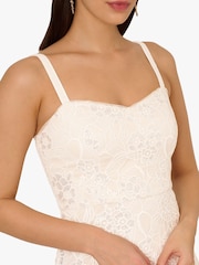 Adrianna Papell Sequin Lace White Ankle Dress - Image 4 of 6
