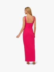 Adrianna by Adrianna Papell Pink Knit Crepe Long Dress - Image 2 of 6