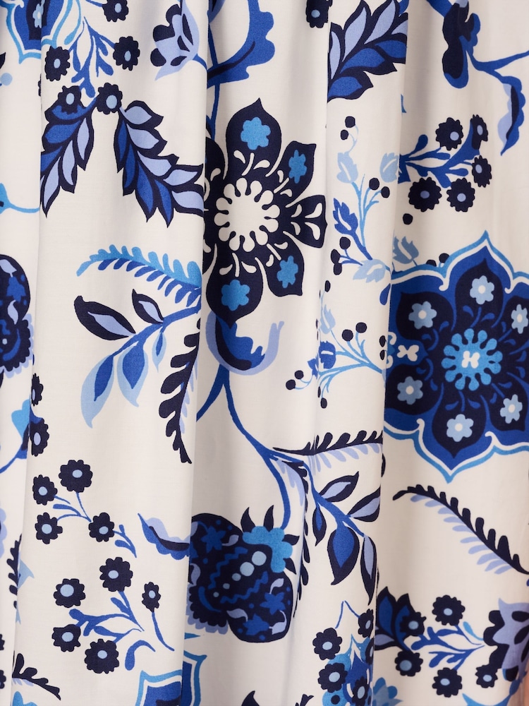 Adrianna by Adrianna Papell Printed Ruffle 100% Cotton White Dress - Image 6 of 6